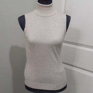 Harve Benard Collection Gold Knit Sleeveless Turtleneck Size M